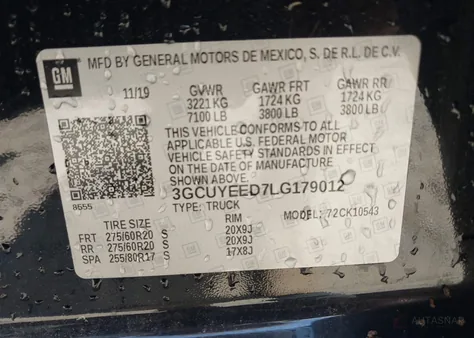 3GCUYEED7LG179012